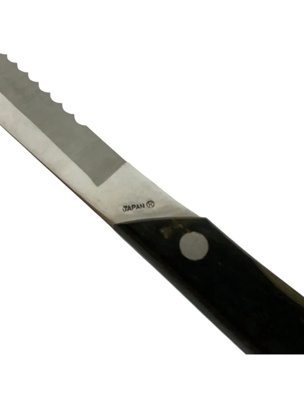 KitchenDelite Serrated Stainless Steel Knife With Black Handle Made in Japan